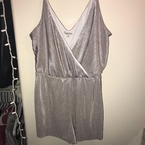Metallic surplice romper